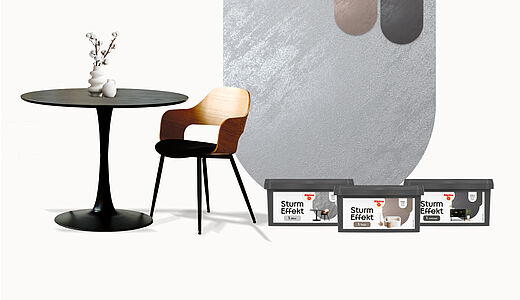 Wandgestaltung mit Alpina Sturm Effekt