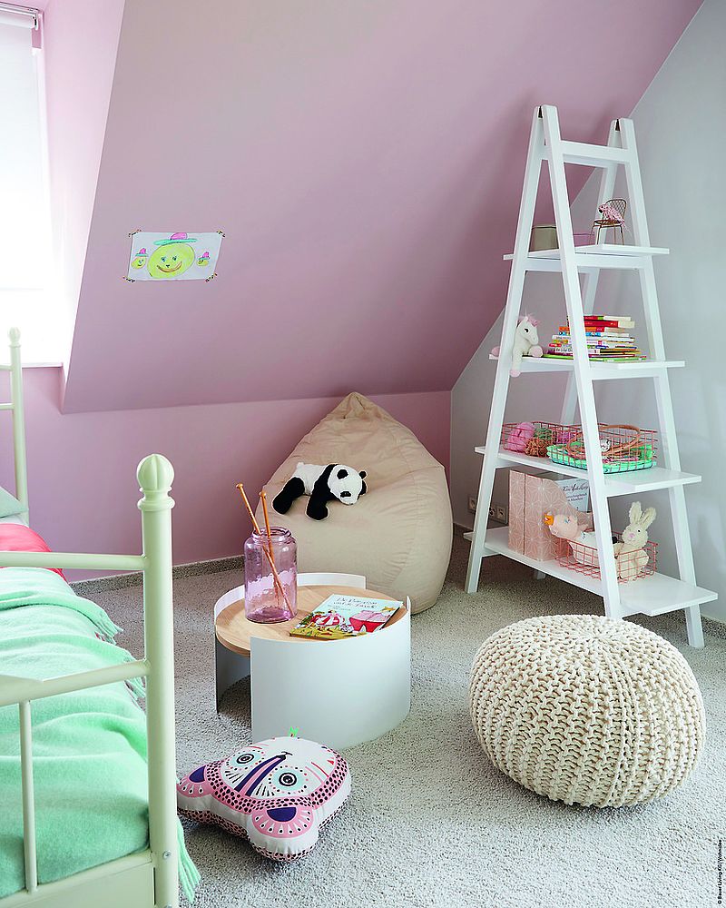 Alpina Feine Farbe: No.23 Wolken in Rosé Kinderzimmer gestrichen in rosa