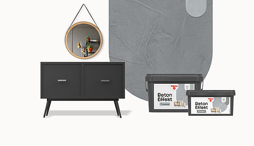 Wandgestaltung mit Alpina Beton Effekt