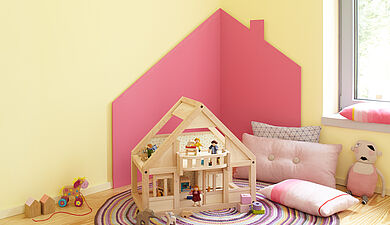 Mädchenzimmer ab 3 Jahren – frische Wandfarben und Farbkombinationen mit Rosa - Alpina Farben