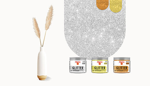 Wandgestaltung mit Alpina Glitter Effekt