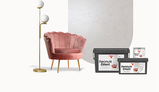 Wandgestaltung mit Alpina Perlmutt Effekt