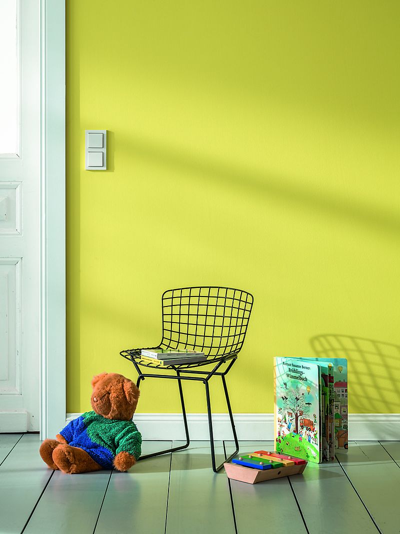 Alpina Farbrezepte: Lemontree Gelbe Wandfarbe im Kinderzimmer