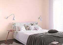Rosé Wandfarbe im Schlafzimmer