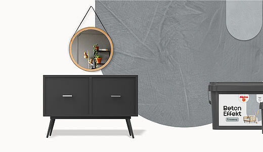 Wandgestaltung mit Alpina Beton Effekt